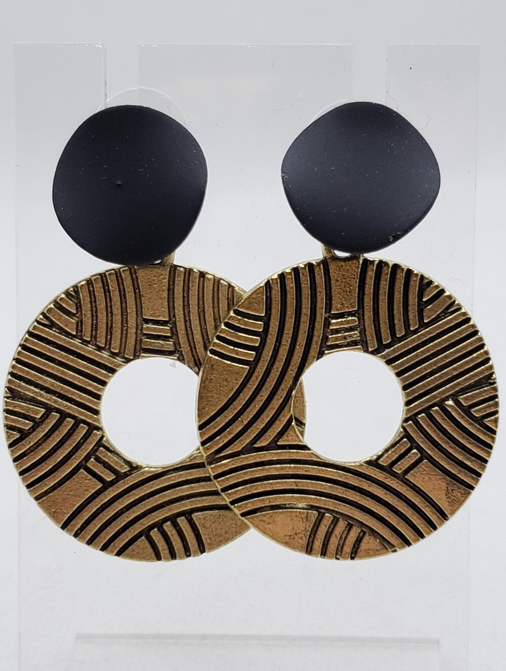 Art Deco Gold-Tone Geometric Disc Drop Earrings - Women Jewelry